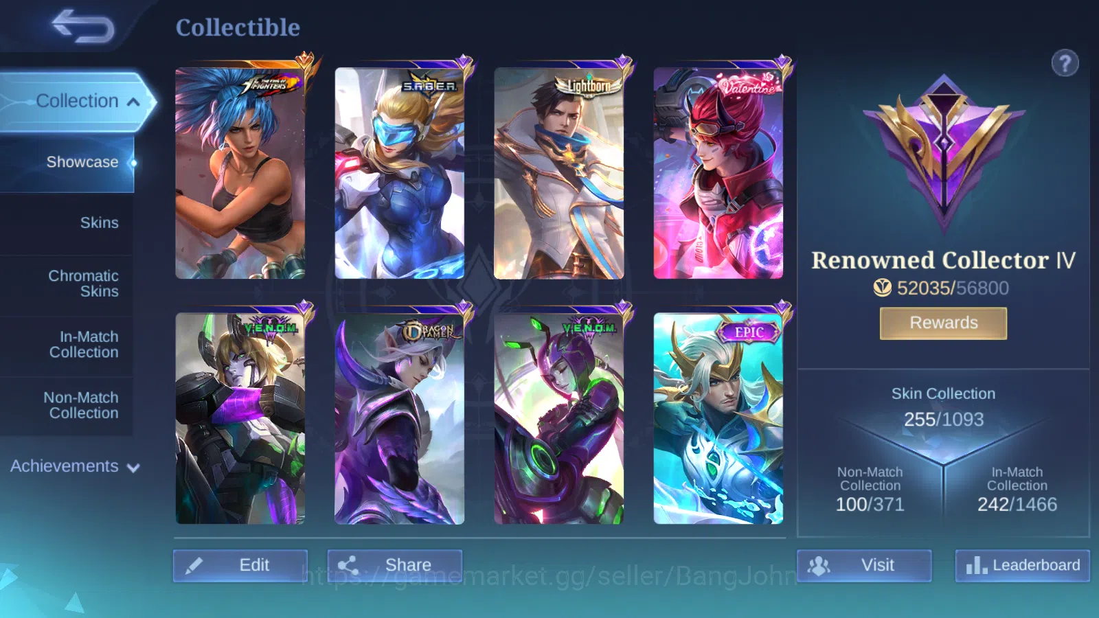 Mobile Legends: Bang Bang Accounts Hero 132|Skin 255|KOF Karina,CC Nata,Light Granger image 8