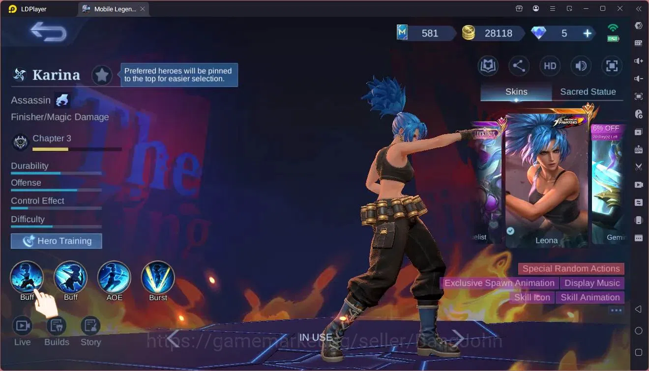 Mobile Legends: Bang Bang Accounts Global|Hero 79|Skin 120|Expert|Prime Granger|KOF K image 10