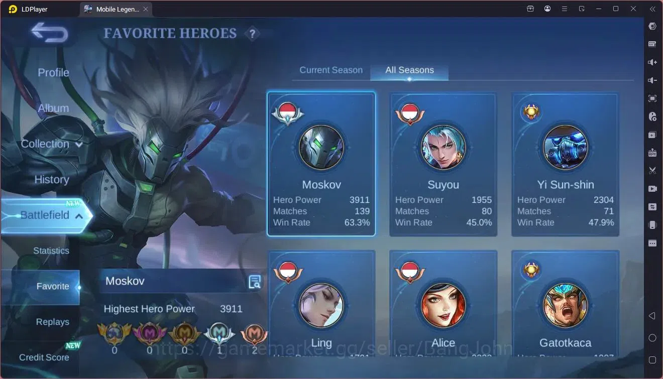 Mobile Legends: Bang Bang Accounts Global|Hero 79|Skin 120|Expert|Prime Granger|KOF K image 20