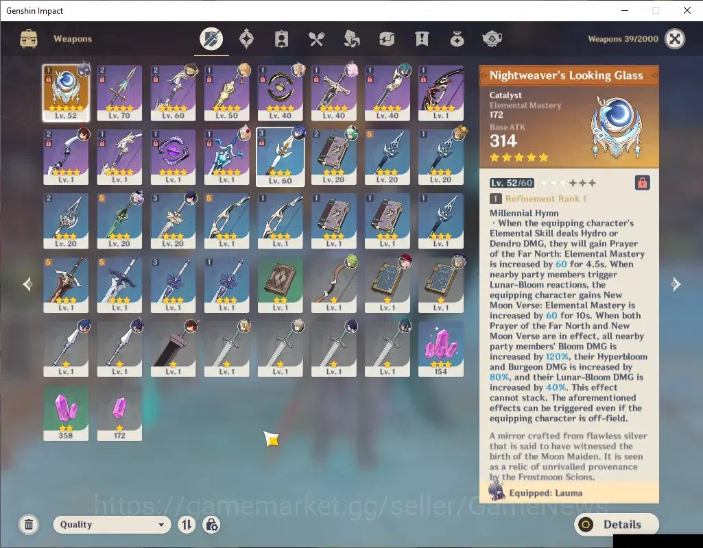 Genshin Impact Accounts ASIA | AR 39 | 2 Limited + 1 (*5Weapon) | Lauma+Si image 4