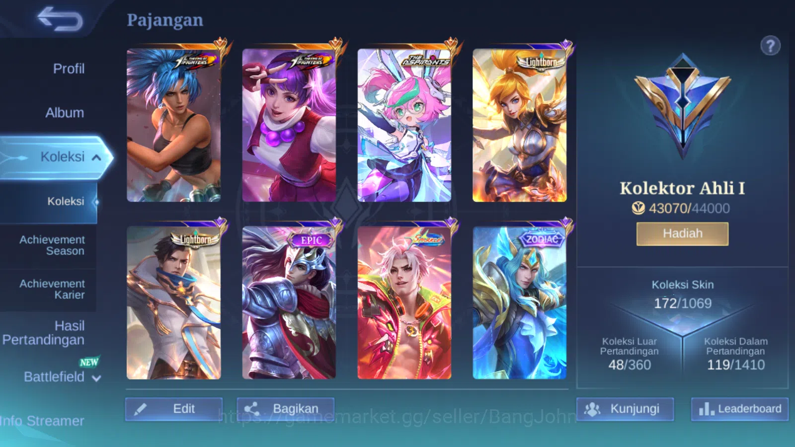 Mobile Legends: Bang Bang Accounts Hero 81 | skin 172 | kof guinevere | kof karina |  image 14