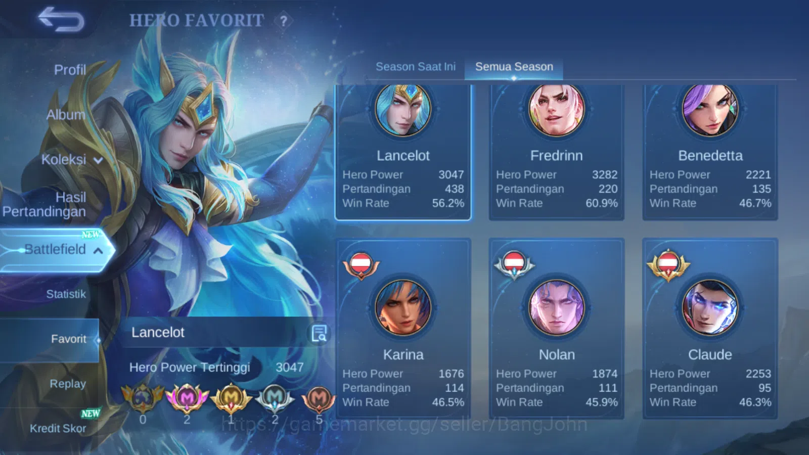 Mobile Legends: Bang Bang Accounts Hero 81 | skin 172 | kof guinevere | kof karina |  image 16