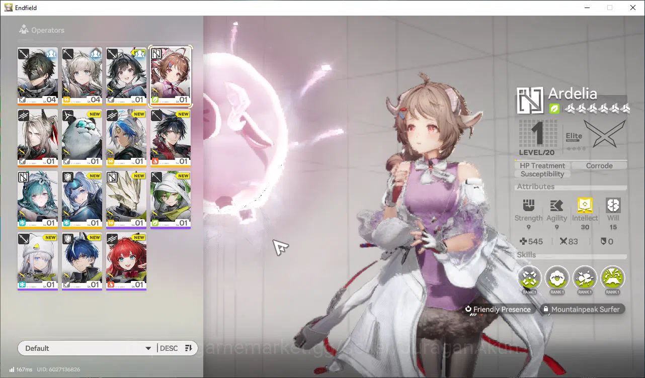 NA/EU Lv2| 2SSR (Pogranichnik,Ardelia)+7SR Operators|1 6*+6 5*WP|50 Oro+225 Ori|Male|Gryphlink|TakeMail|CheckSS(END1424) Arknights: Endfield Accounts NA/EU Lv2| 2SSR (Pogranichnik,Ardelia)+7SR Operators|1 6*+6 5*WP|50 Oro+225