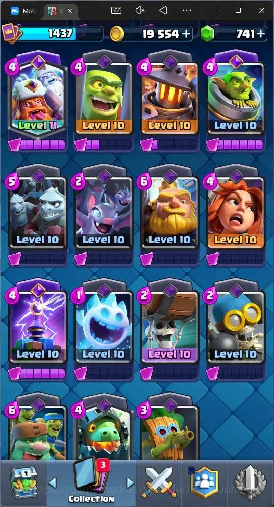 Clash Royale Accounts Global |CL 1437|KTL 14|Trophy 10586|121 Cards|8 Ch image 10