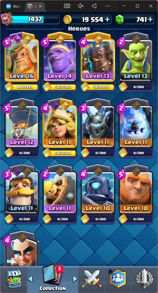 Clash Royale Accounts Global |CL 1437|KTL 14|Trophy 10586|121 Cards|8 Ch image 11