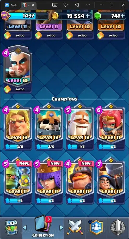 Clash Royale Accounts Global |CL 1437|KTL 14|Trophy 10586|121 Cards|8 Ch image 12
