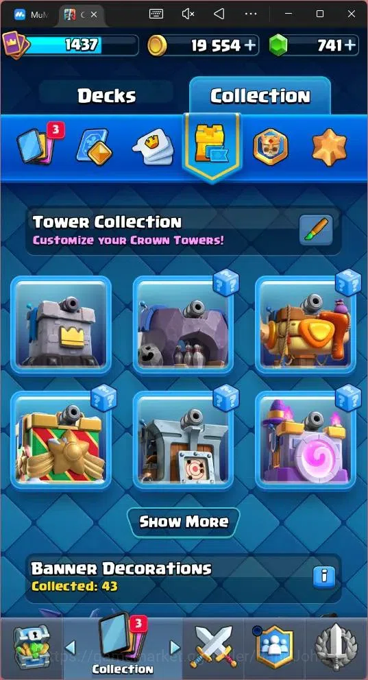 Clash Royale Accounts Global |CL 1437|KTL 14|Trophy 10586|121 Cards|8 Ch image 15