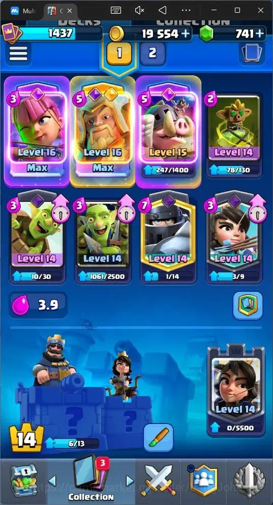 Clash Royale Accounts Global |CL 1437|KTL 14|Trophy 10586|121 Cards|8 Ch image 6