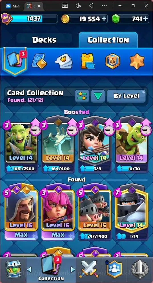 Clash Royale Accounts Global |CL 1437|KTL 14|Trophy 10586|121 Cards|8 Ch image 7
