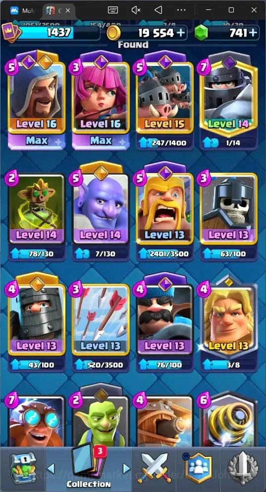 Clash Royale Accounts Global |CL 1437|KTL 14|Trophy 10586|121 Cards|8 Ch image 8