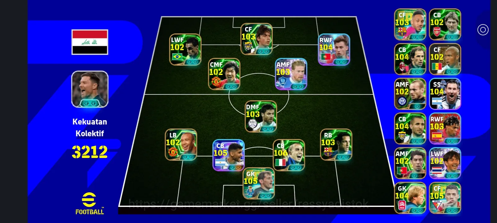 eFootball Accounts Legends & Iconic Players COLECTIVE 3212+ | C ROMERO WCP2026 x F INZAGHI x F CANAVARO x K DE BRYUNE x 1