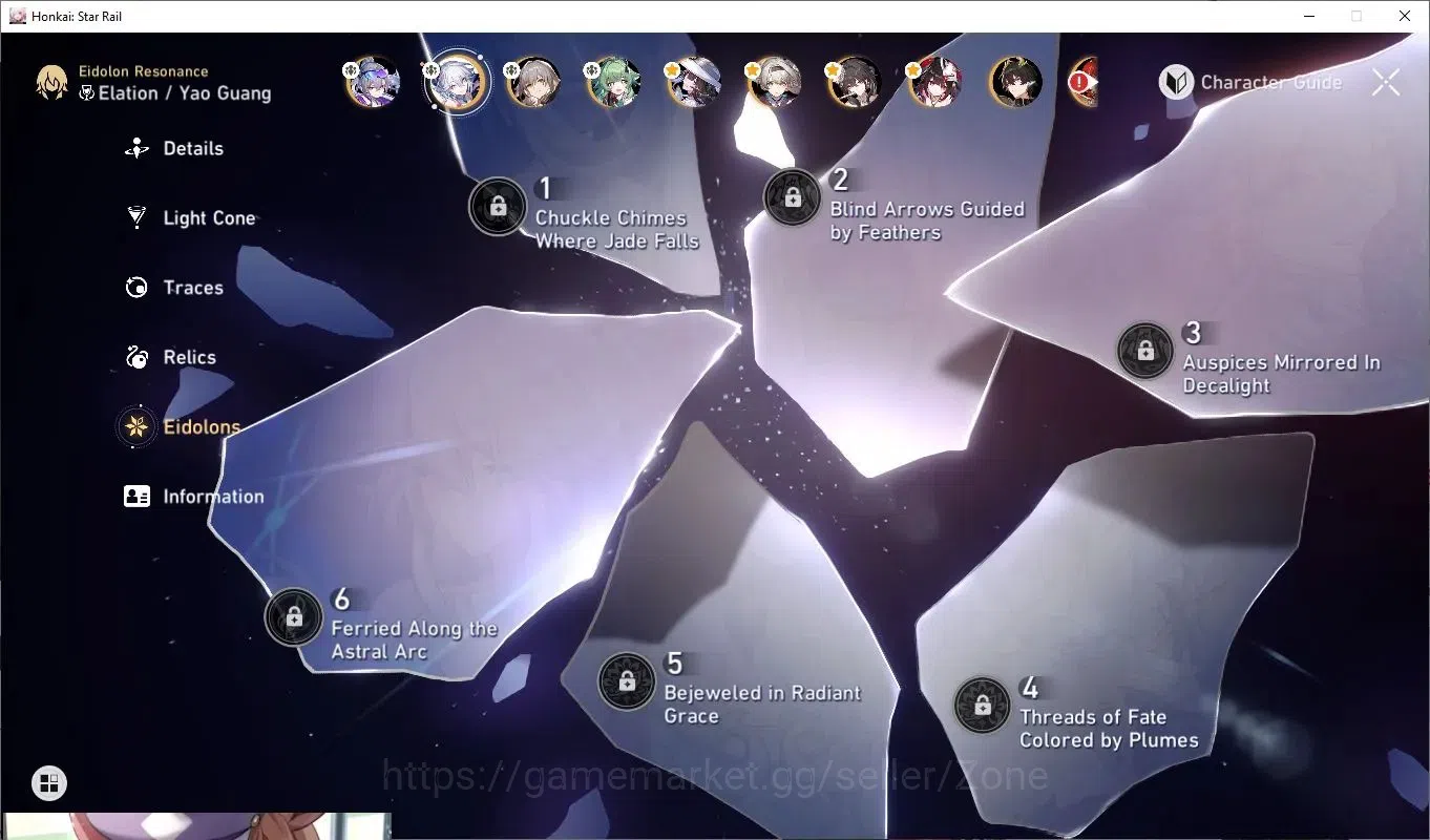 Honkai Star Rail Accounts Others ASIA|16 Lim L80 Characters|13 Signature LCs|Key LCs: Jing Yuan, Ruan Mei, Sparkle, Acheron 8