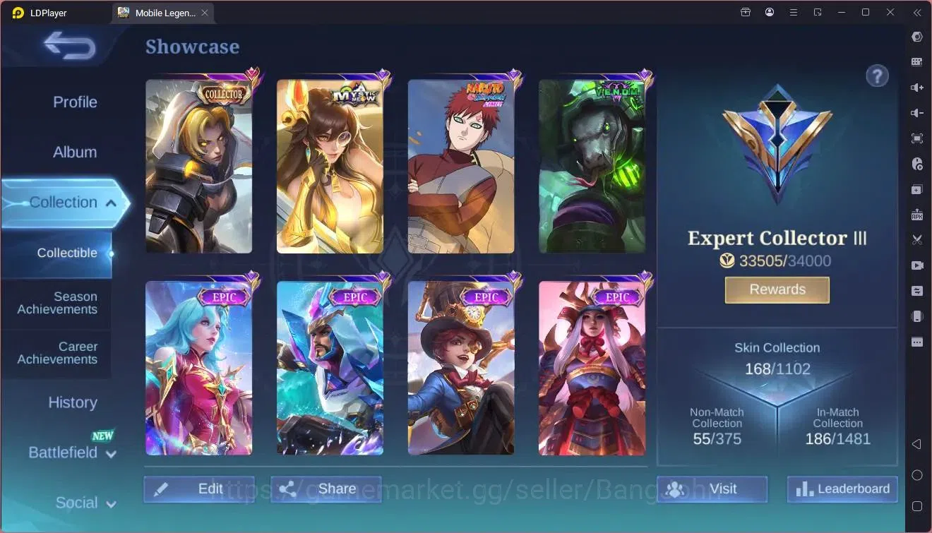 Mobile Legends: Bang Bang Accounts GLOBAL Hero 113 Skin 168|CC Natalia|Meowkin Hunter image 11