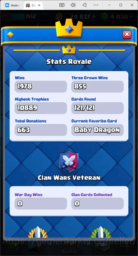 Clash Royale Accounts Mobile |Trophy 12030|1 Max Cards|15 EVO Cards|5 He image 2