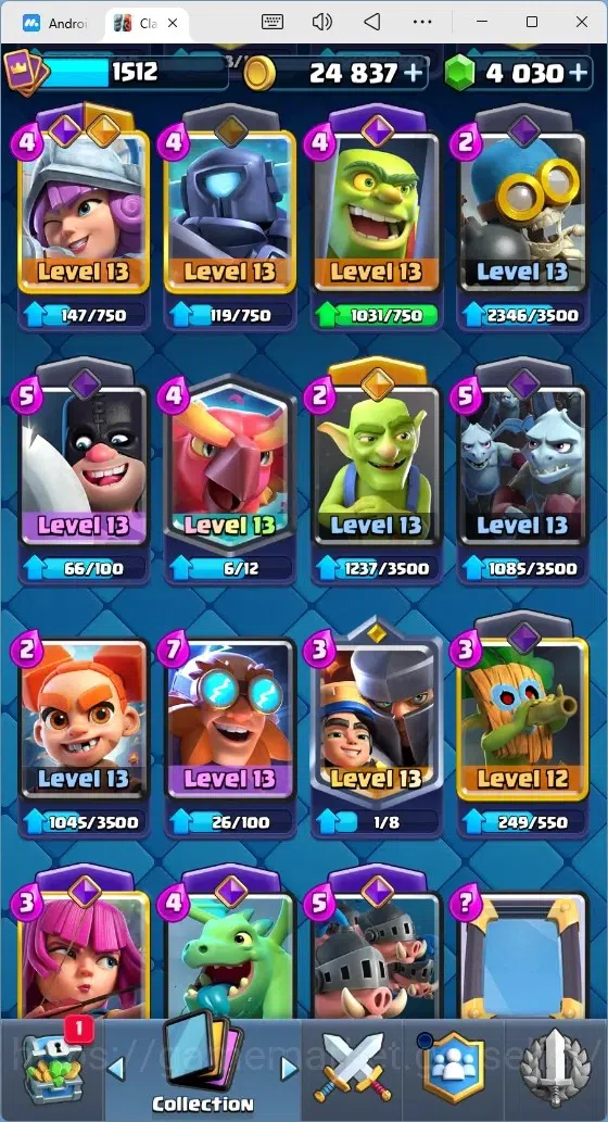 Clash Royale Accounts Mobile |Trophy 12030|1 Max Cards|15 EVO Cards|5 He image 5