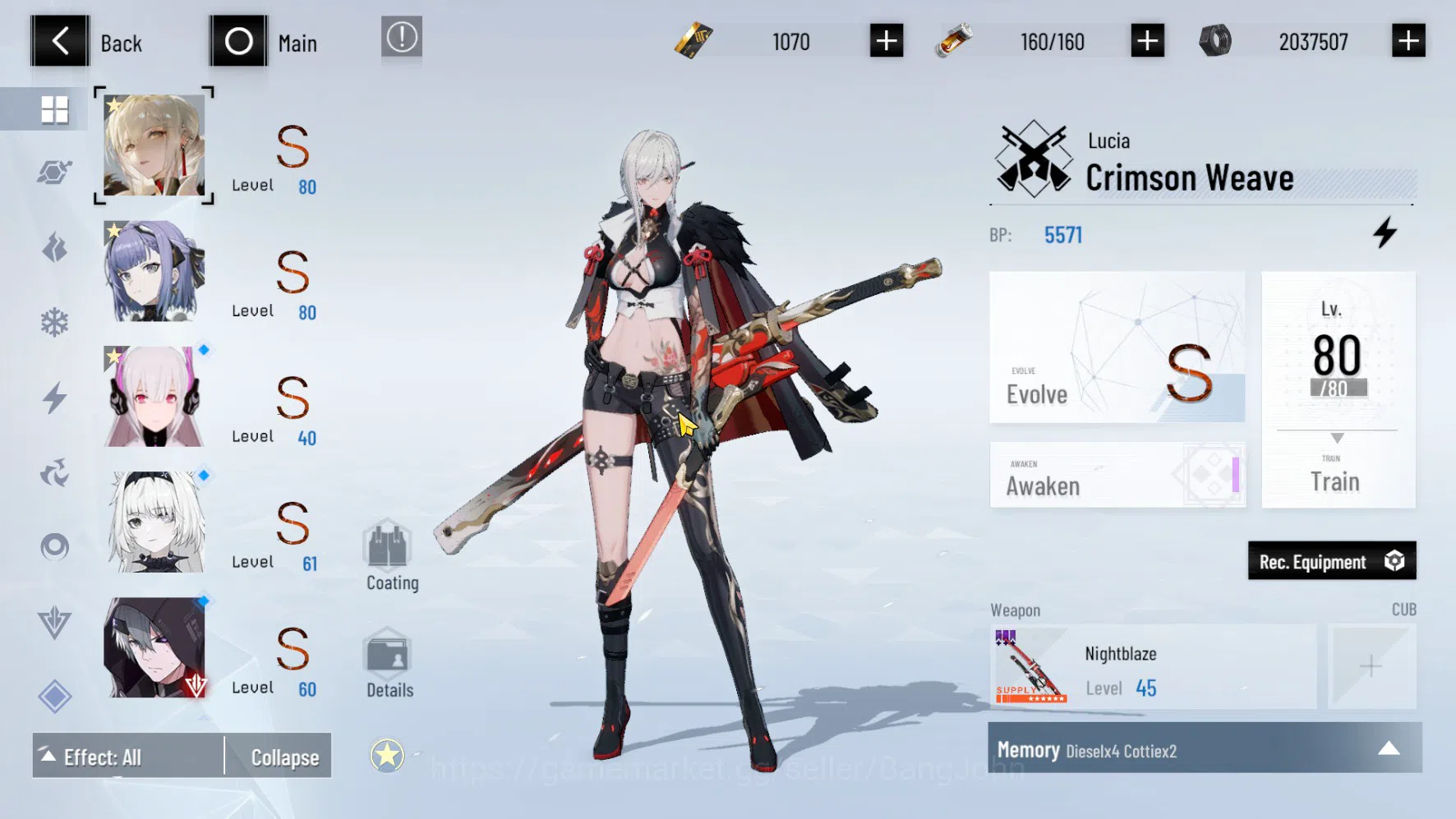 Punishing: Gray Raven Accounts ASIA PACIFIC | LEVEL 61 | Lucia Tsubaki+Sign | CEK image 2