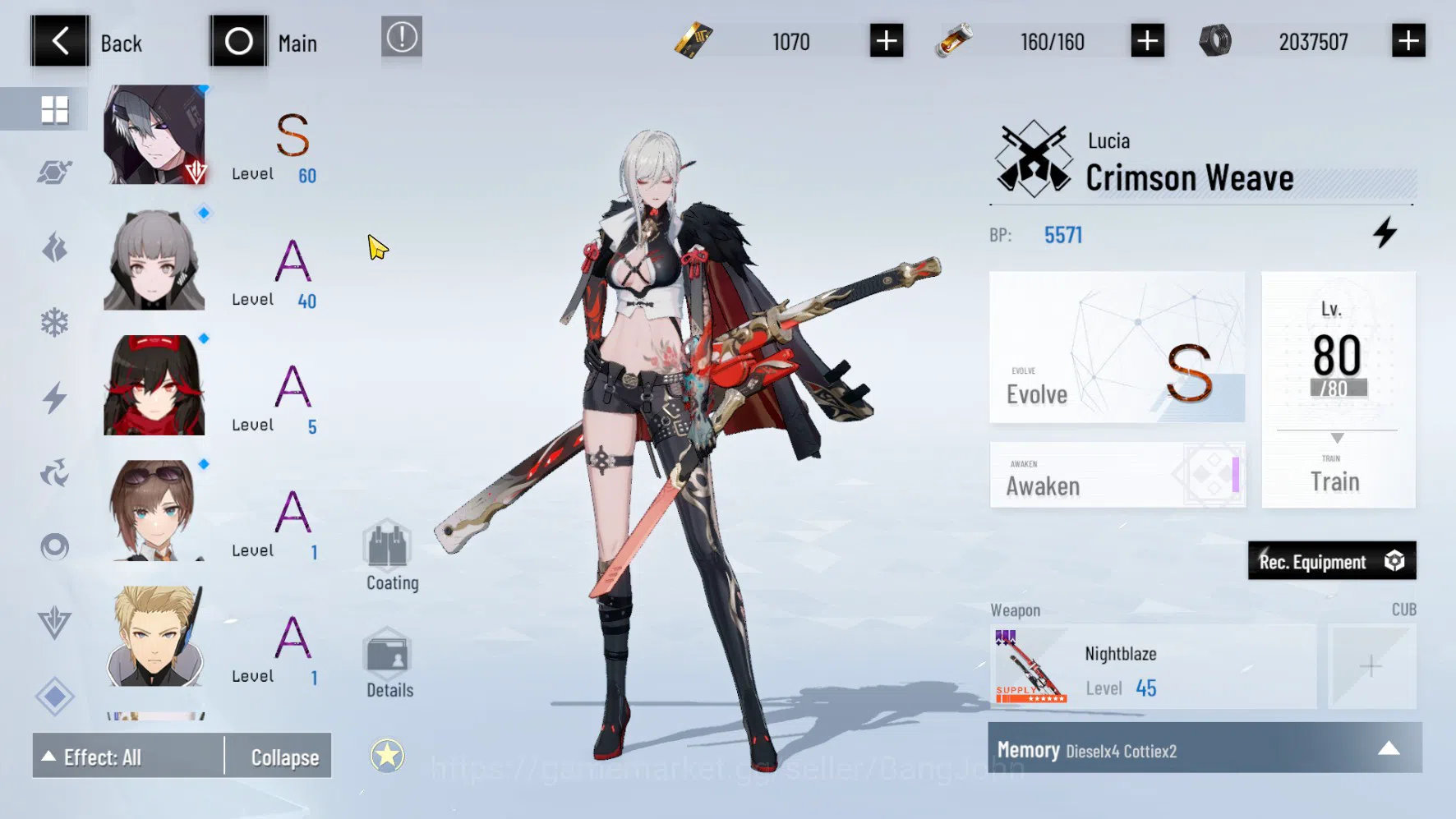 Punishing: Gray Raven Accounts ASIA PACIFIC | LEVEL 61 | Lucia Tsubaki+Sign | CEK image 4