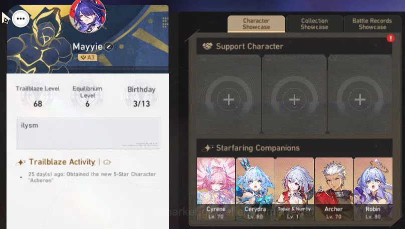 Honkai Star Rail Accounts Asia|TL 68|12 Limited|[Jingliu E1]+Sign,Cyrene,Cer image 2