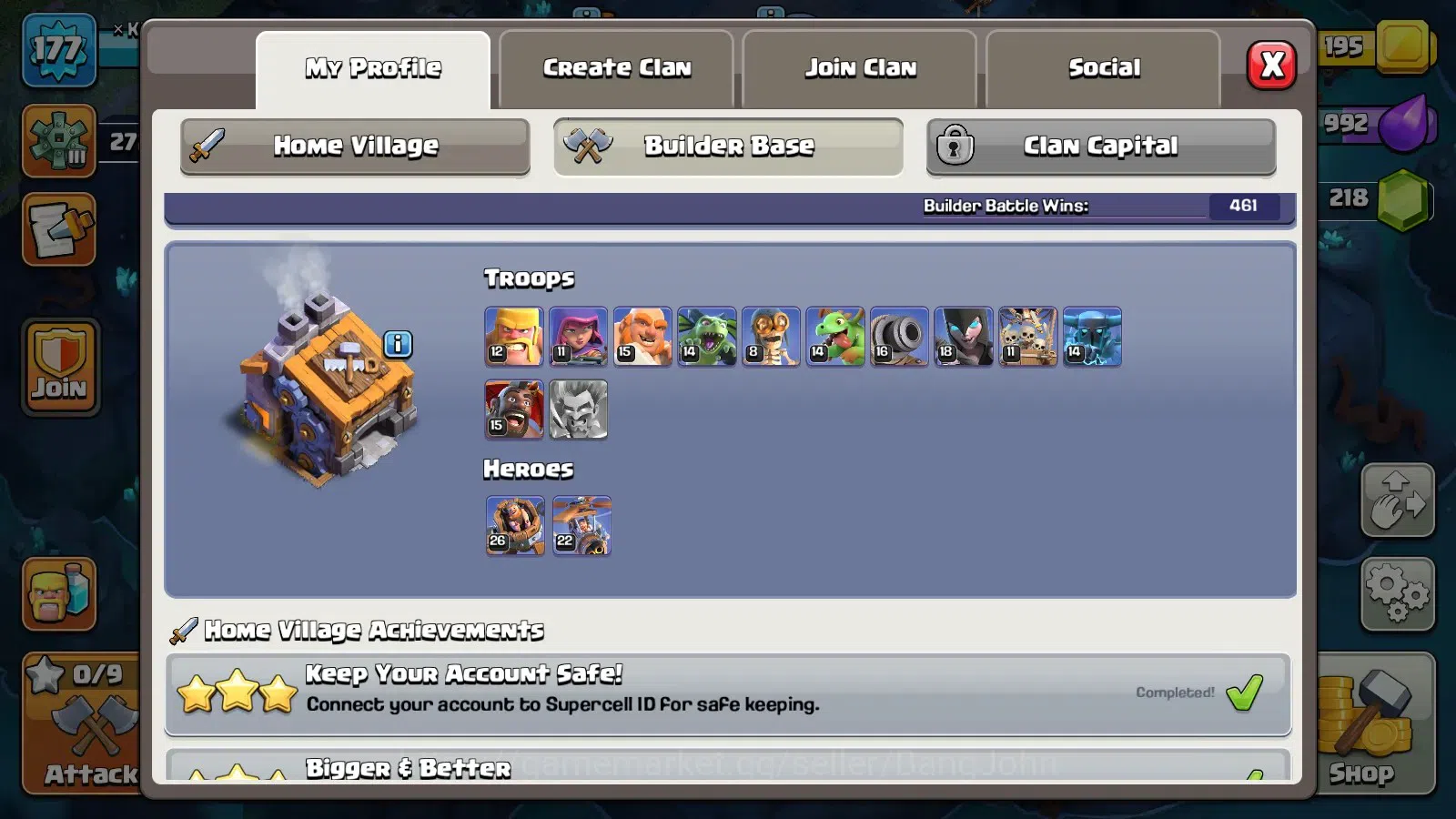 Clash of Clans Accounts Global | TH16-BH9|LVL 177|HH10|BK71,AQ77,MP60,GW41 image 11