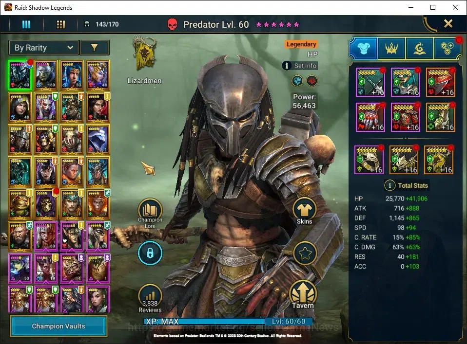 Raid: Shadow Legends Accounts Lv29 380K Power|21 Legend(Predator,Ninja,Alice,Xen image 4