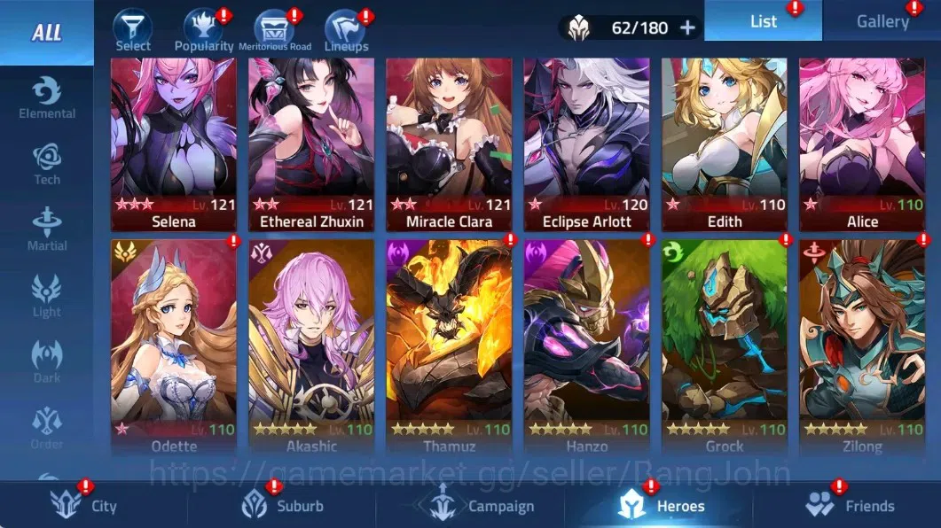 Mobile Legends: Adventure Accounts Global |LV 35| 566k Power |VIP 4| Camp 26-8 | Hero 62 | 27 SSR (Akashic,Bai,Miracle 3