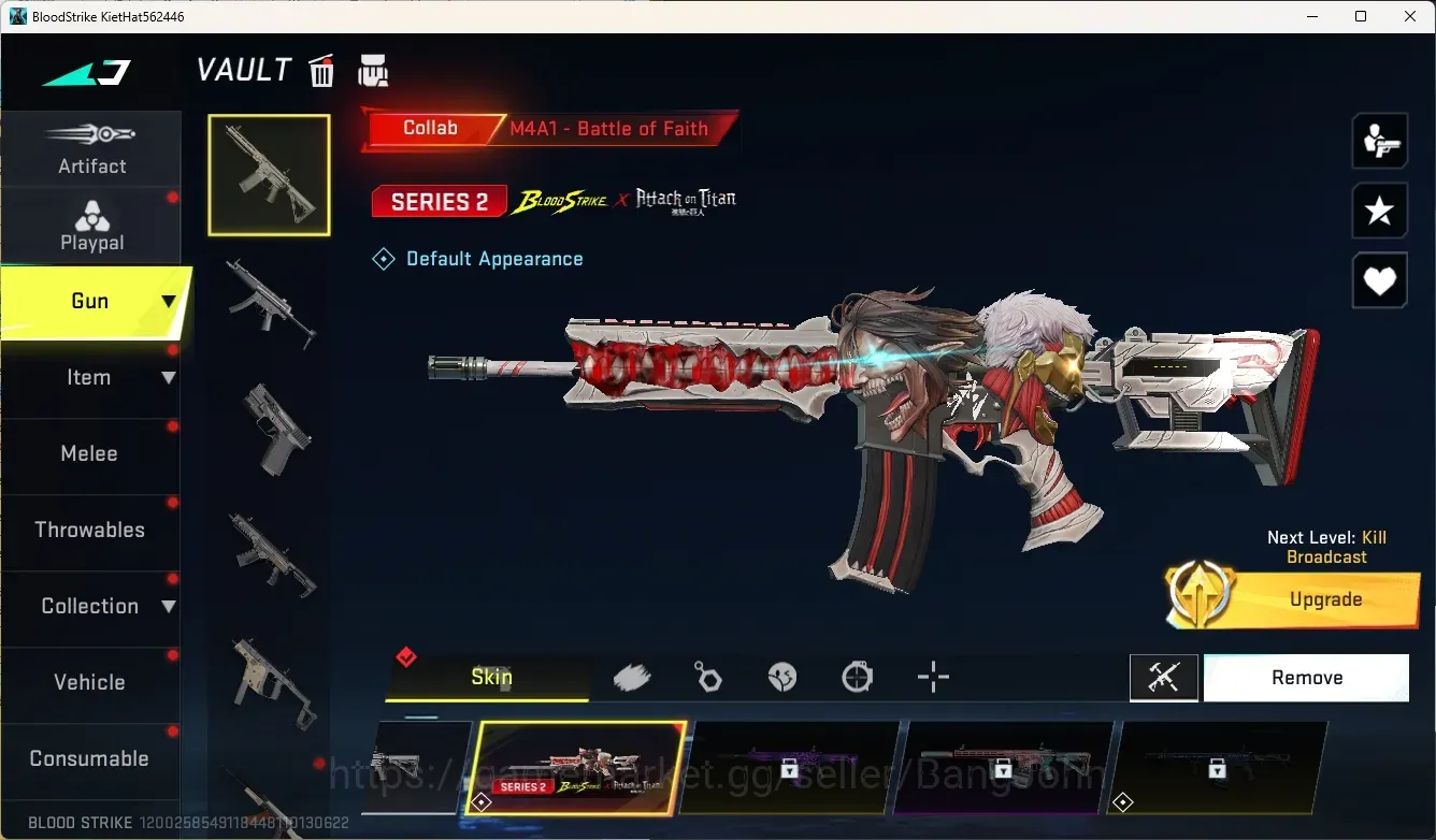 Blood Strike Accounts Collab Skin ASIA | Collab: M4A1 - battle of Rebirth | 1Ultra: AR97 - Bit Strike | 1 Name Changing Card 1
