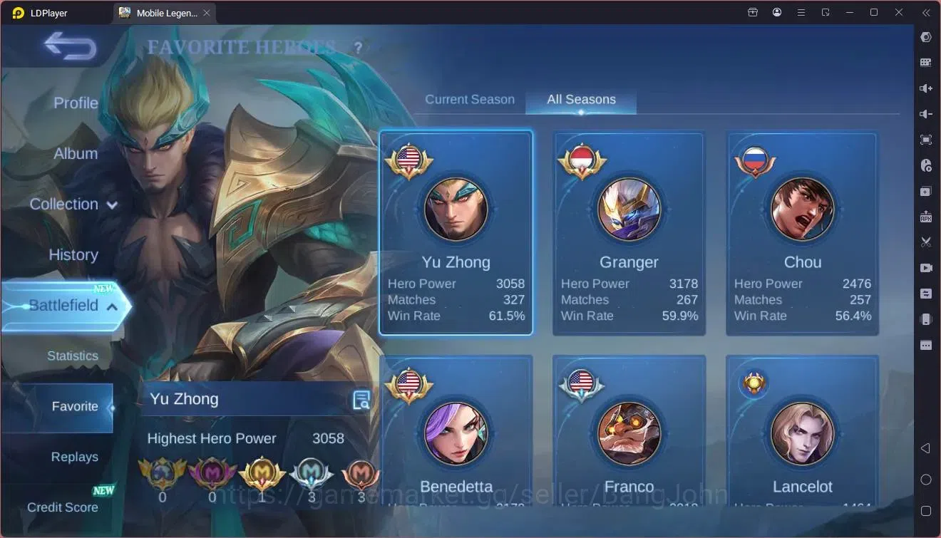 Mobile Legends: Bang Bang Accounts Global|Hero 131|Skin 192|Expert|Legend Granger|CC  image 14