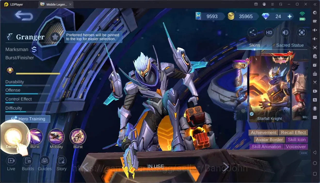 Mobile Legends: Bang Bang Accounts Global|Hero 131|Skin 192|Expert|Legend Granger|CC  image 5