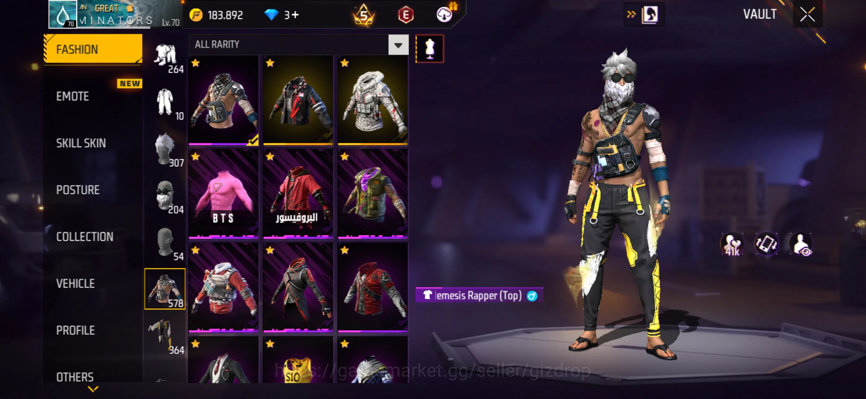 Free Fire Accounts Lvl 70 Old PvP acct | 6 yrs old | 600 bundles | 3 evos 1 maxed | instant delivery | Discord mando_shop 1
