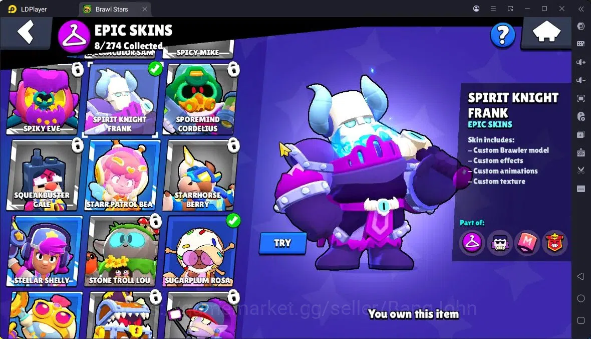Brawl Stars Accounts Thropy 3069 | 25Brawler | 5Max |1 Legend,3 Mythic,8 Epic Skin|5737 Bling|98 Gems|ProtectOff|Check SS 11