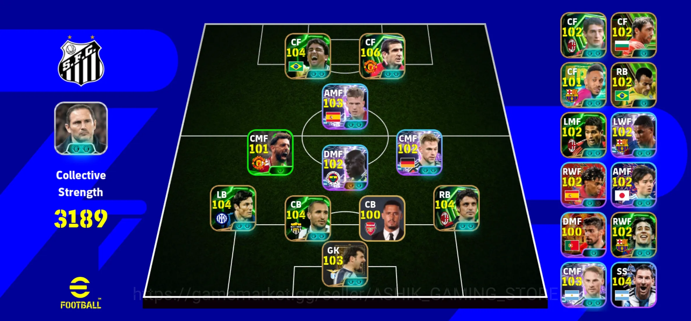 eFootball Accounts Legends & Iconic Players eFootball Account For Sale | 189 Collective Strength | 106 CF + 105/104+ Rated 1