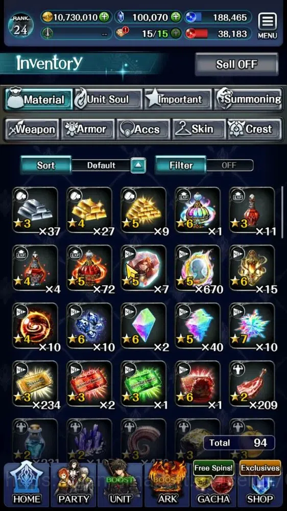 Last Cloudia Accounts Mid‑Game GLOBAL|Rank 24|100K Crystal|Collab Brave Frontier(G Tilith,Vargas) +(KOG Mauna,G Lilaha,POG 10
