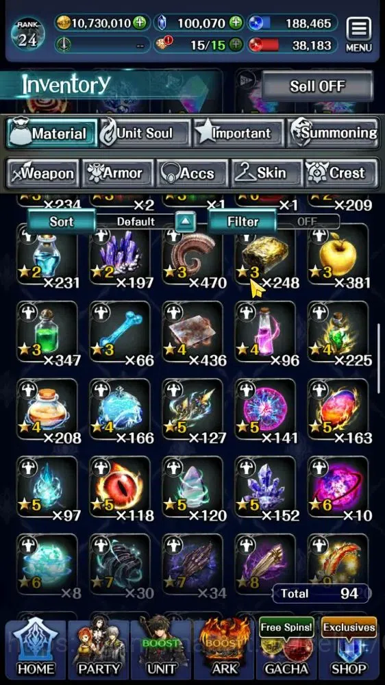 Last Cloudia Accounts Mid‑Game GLOBAL|Rank 24|100K Crystal|Collab Brave Frontier(G Tilith,Vargas) +(KOG Mauna,G Lilaha,POG 11