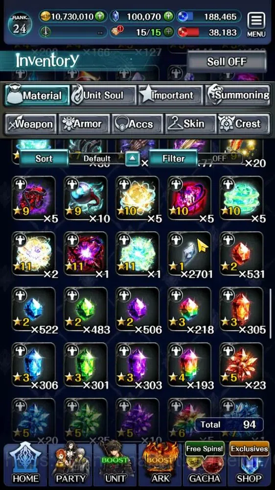 Last Cloudia Accounts Mid‑Game GLOBAL|Rank 24|100K Crystal|Collab Brave Frontier(G Tilith,Vargas) +(KOG Mauna,G Lilaha,POG 12