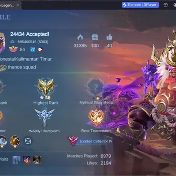 Mobile Legends: Bang Bang Accounts Collector Global|Skin 301|Exalted|Legend Franco|Collector Natalia+Pharsa+Khufra|KOF