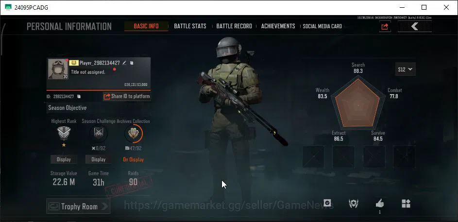 Arena Breakout Accounts Mid-Tier MOBILE Lv30|SV 22M|CV 18M|SS AX50,epic:Abomi.Vector 9GM AK-12,DS ACE31,Speed SQB 2