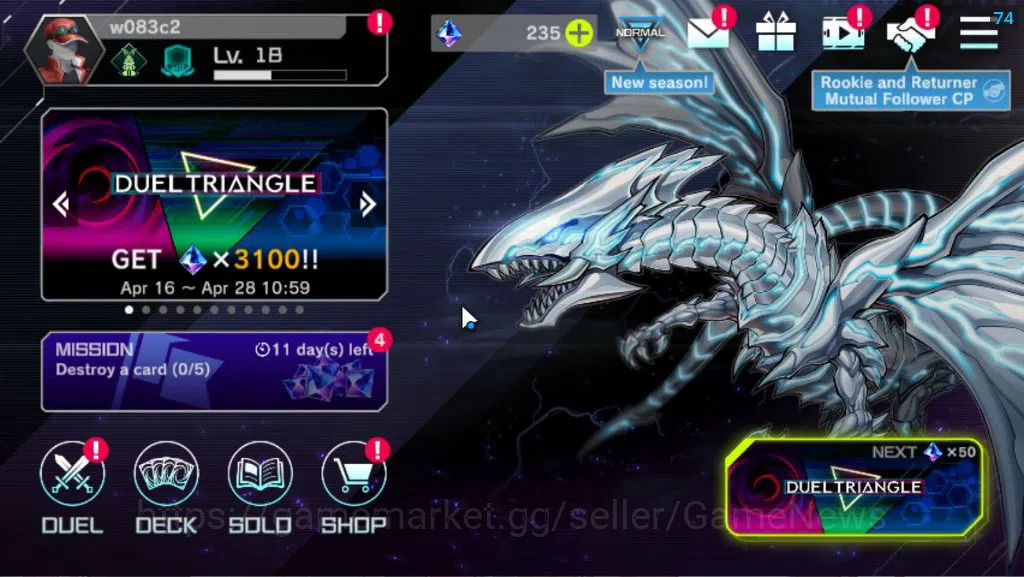 Yu-Gi-Oh! Master Duel Accounts Lv 18 | 20 Deck |Dracotail Maid, Vsk9, Yummy, Radi image 1