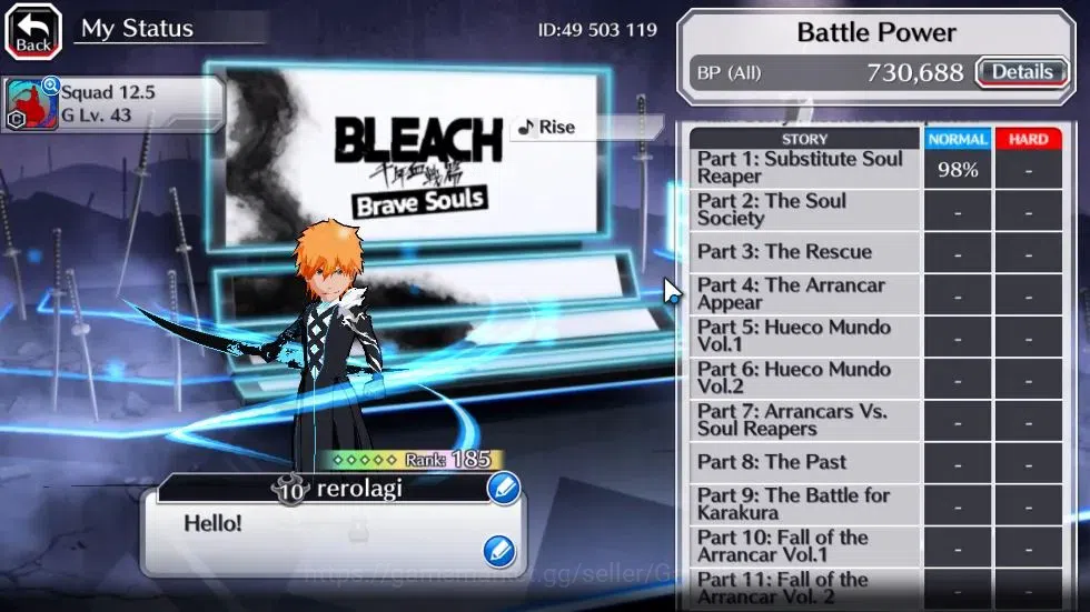 Bleach: Brave Souls Accounts [GLOBAL]40K Orbs|2 Ichigo Renewd NewVersion,TYBW25 image 4