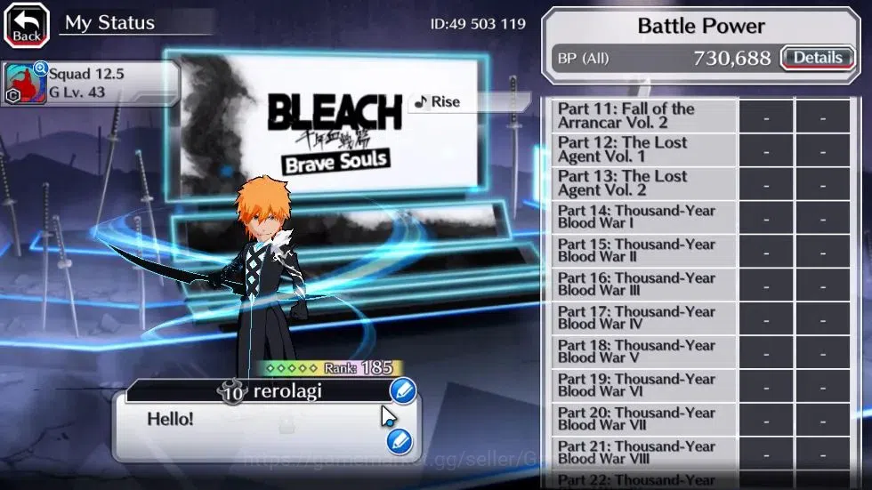 Bleach: Brave Souls Accounts [GLOBAL]40K Orbs|2 Ichigo Renewd NewVersion,TYBW25 image 5