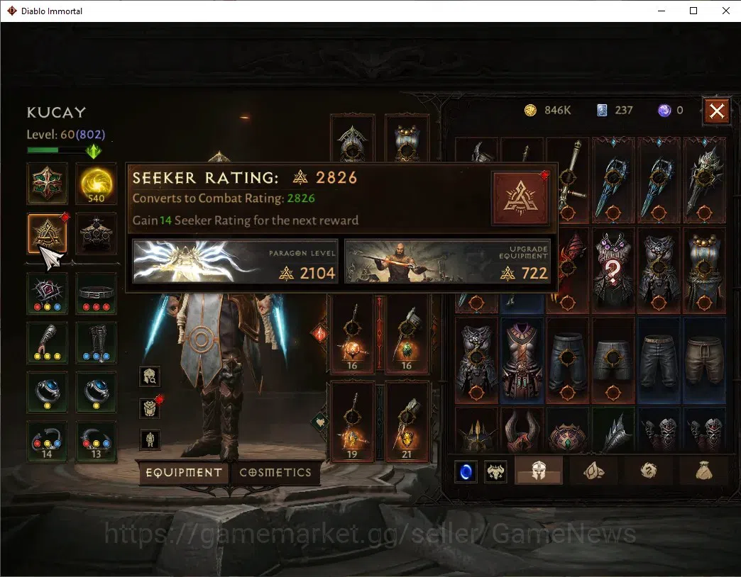 Diablo Immortal Accounts EU - Aranoch|CS ON|Lv60(802)|Monk|42k CR|Reso 540| image 5