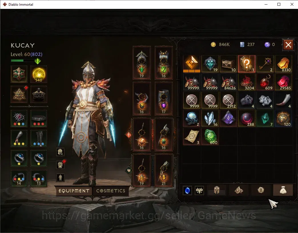 Diablo Immortal Accounts EU - Aranoch|CS ON|Lv60(802)|Monk|42k CR|Reso 540| image 7