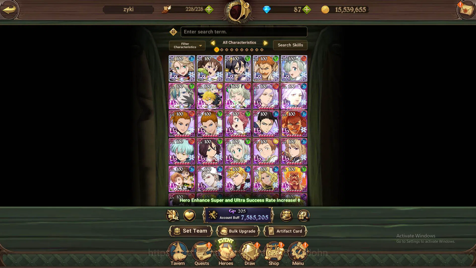 The Seven Deadly Sins: Grand Cross Accounts Others ASIA|7.5M CC|5LR Roxy4/6,Diane4/6,Escanor4/6,Merlin3/6,ElizabethMAX|10 3