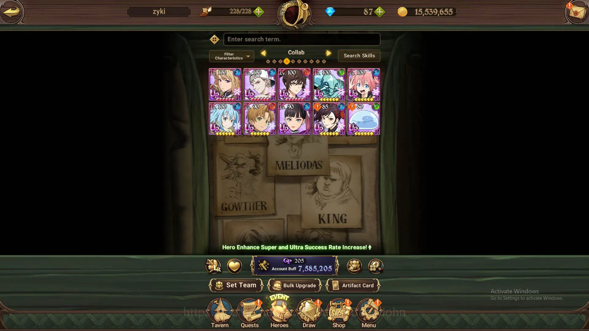 The Seven Deadly Sins: Grand Cross Accounts Others ASIA|7.5M CC|5LR Roxy4/6,Diane4/6,Escanor4/6,Merlin3/6,ElizabethMAX|10 4