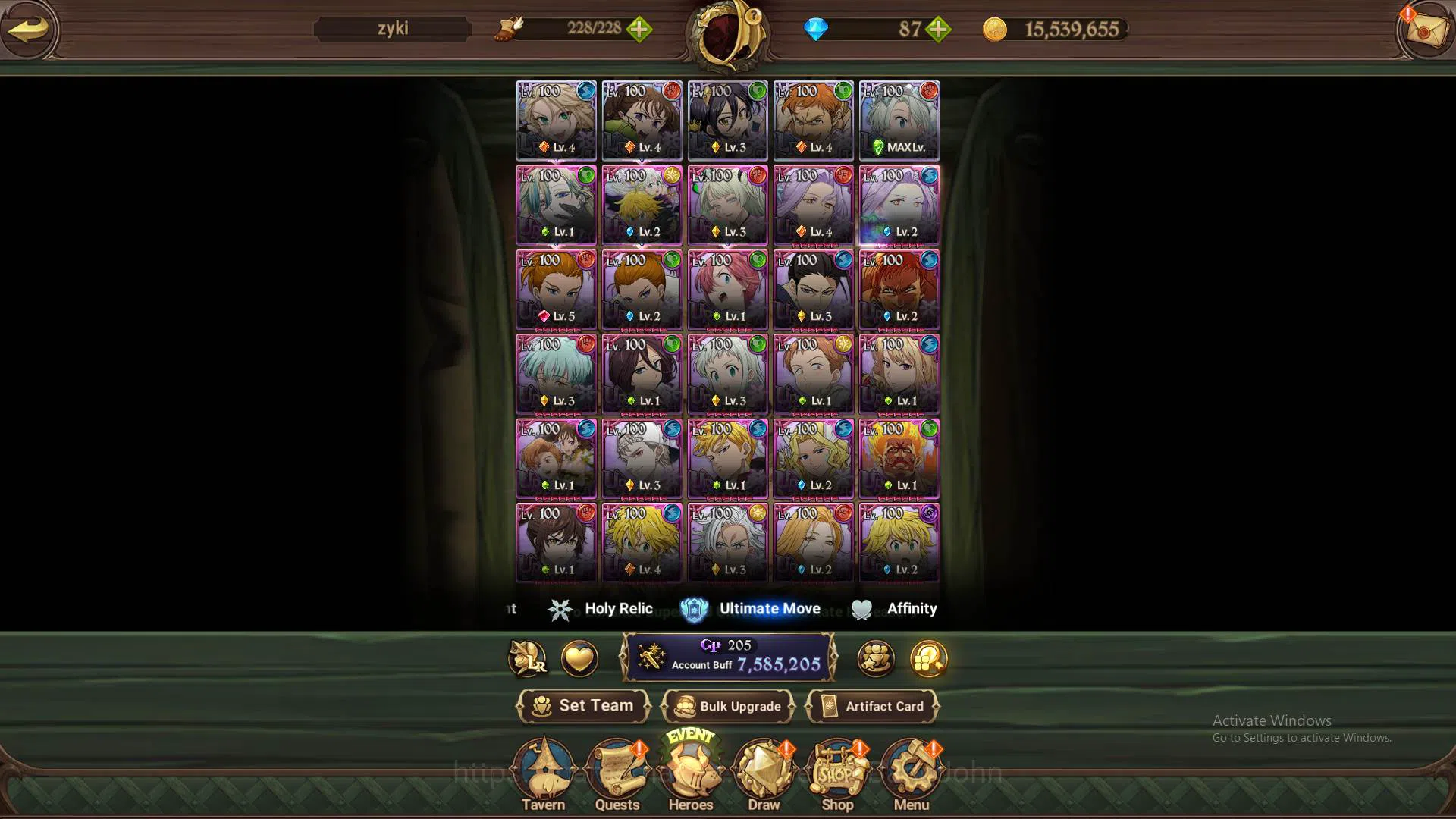 The Seven Deadly Sins: Grand Cross Accounts Others ASIA|7.5M CC|5LR Roxy4/6,Diane4/6,Escanor4/6,Merlin3/6,ElizabethMAX|10 5