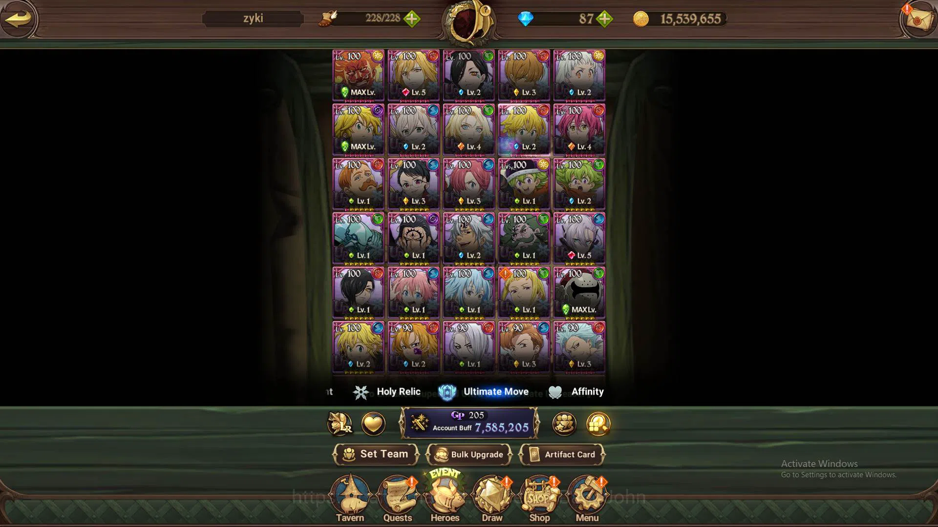 The Seven Deadly Sins: Grand Cross Accounts Others ASIA|7.5M CC|5LR Roxy4/6,Diane4/6,Escanor4/6,Merlin3/6,ElizabethMAX|10 6