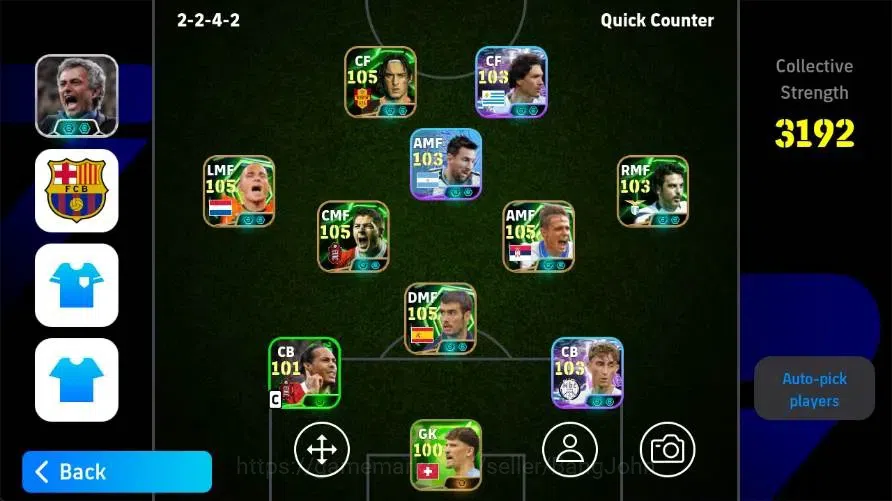 eFootball Accounts Legends & Iconic Players Mobile|PW 3192|Pep Guardiola Epic,Wesley Sneijder Epic,Dragan Stojkovic 1
