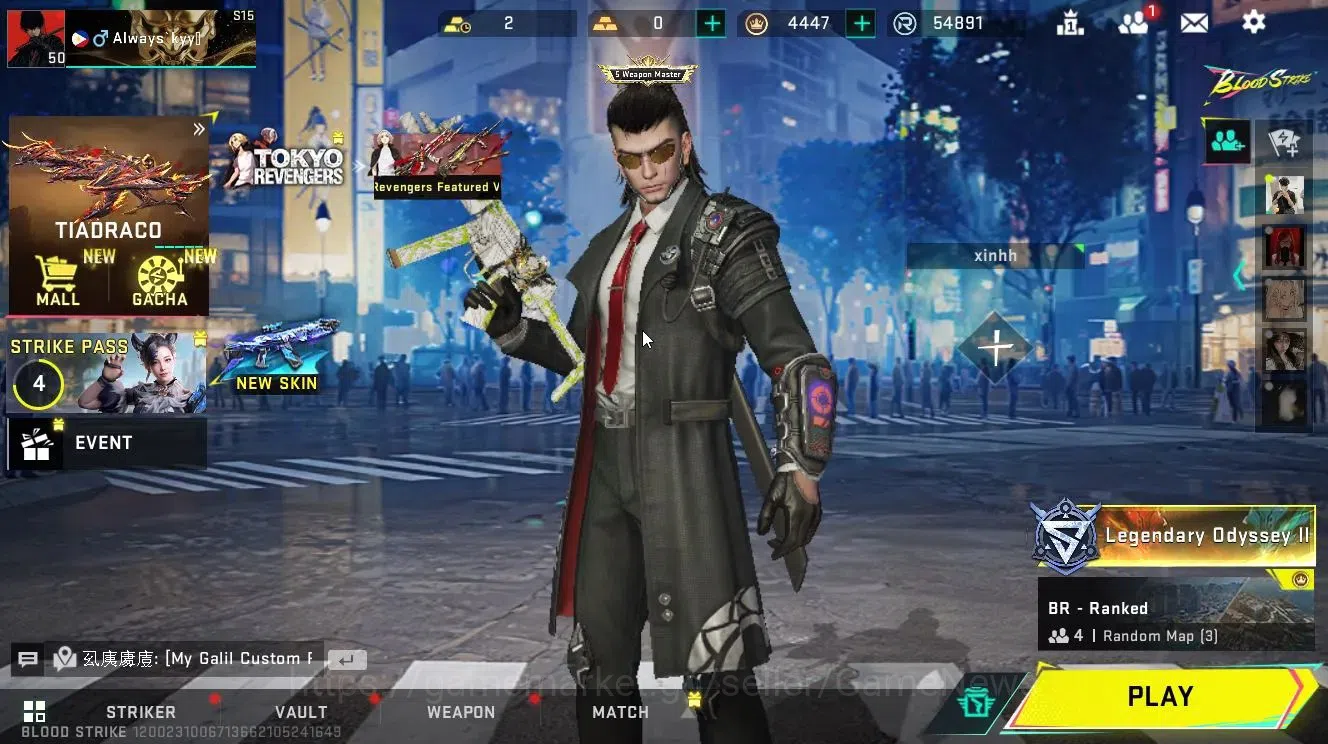 Blood Strike Accounts Asia|Melee Shuriken-AZURE+ULTRA[ZERO,ETHAN,Vector, image 1