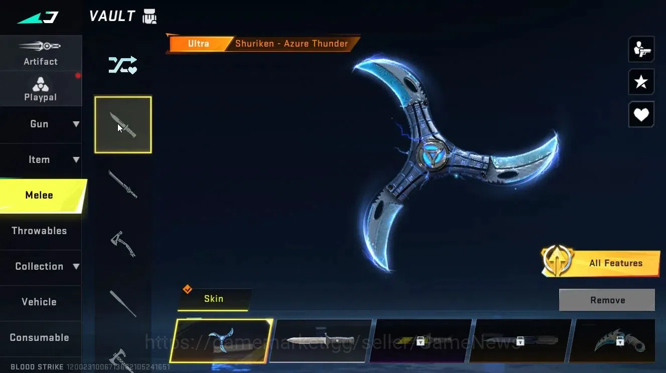 Blood Strike Accounts Asia|Melee Shuriken-AZURE+ULTRA[ZERO,ETHAN,Vector, image 18