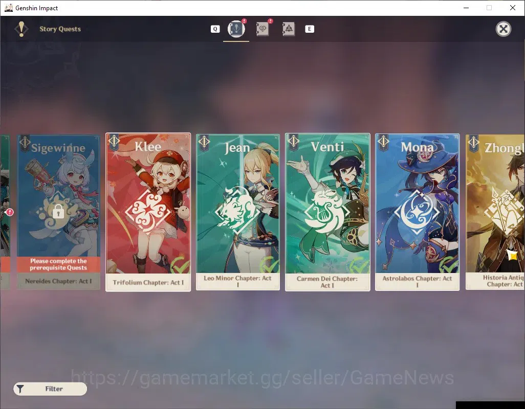 Genshin Impact Accounts Others EU|AR 57|11 Limited + 5 (*5 20