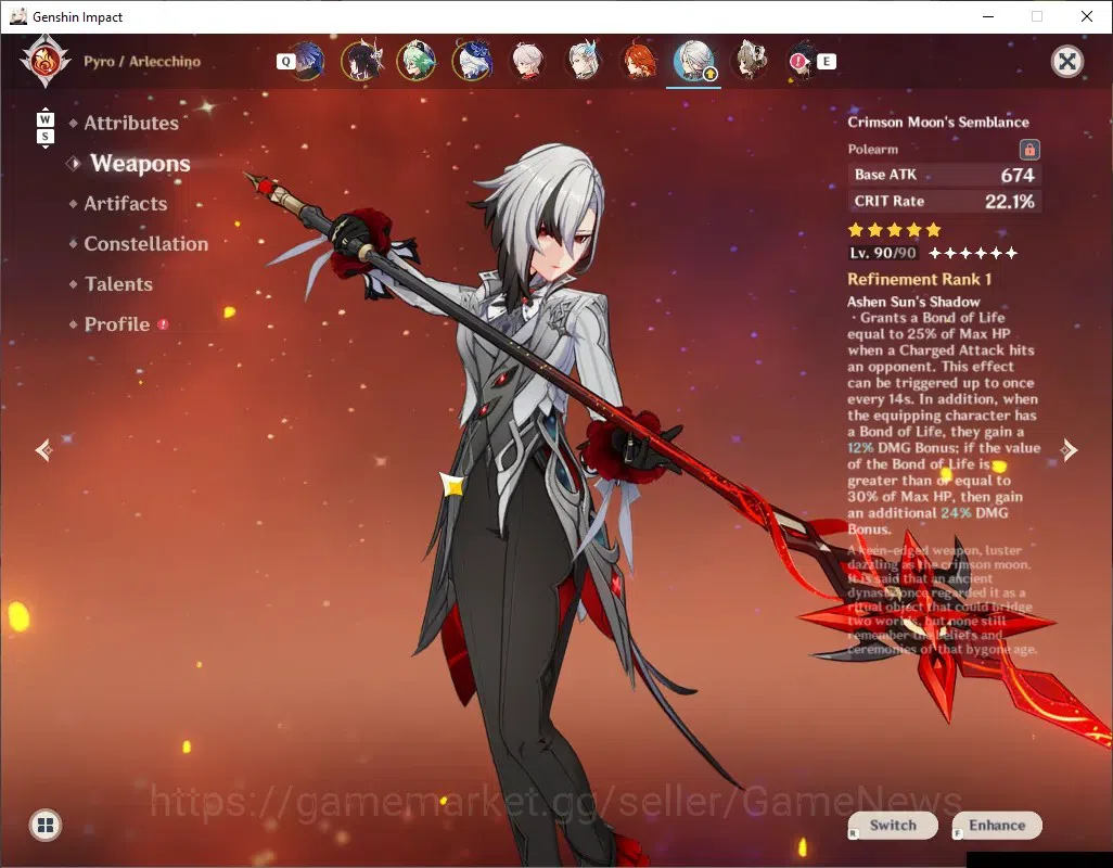 Genshin Impact Accounts Others EU|AR 57|11 Limited + 5 (*5 4